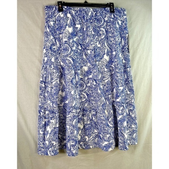 Jones New York Blue White Paisley Skirt Women's Size Large NWT - Picture 4 of 16